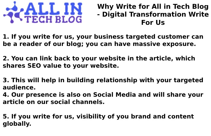Why Write for All in Tech Blog - Digital Transformation Write For Us