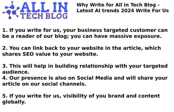 Why Write for All in Tech Blog - Latest AI trends 2024 Write For Us