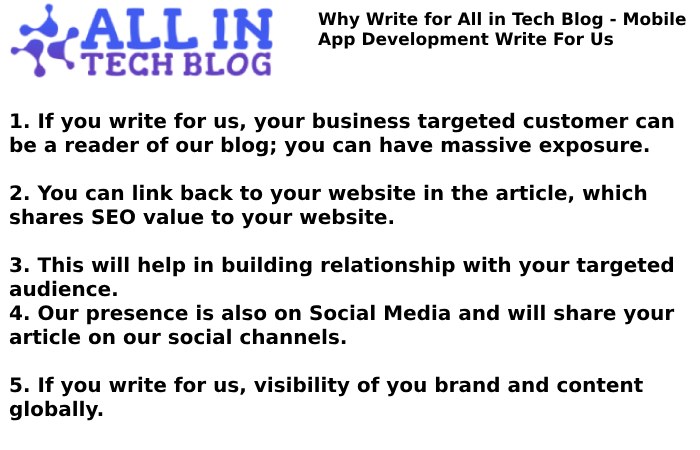Why Write for All in Tech Blog - Mobile App Development Write For Us