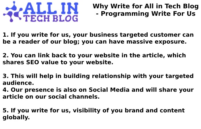 Why Write for All in Tech Blog - Programming Write For Us
